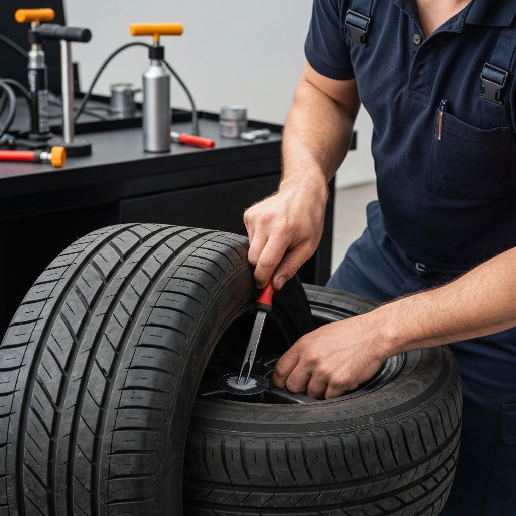 Mobile flat tire repair service