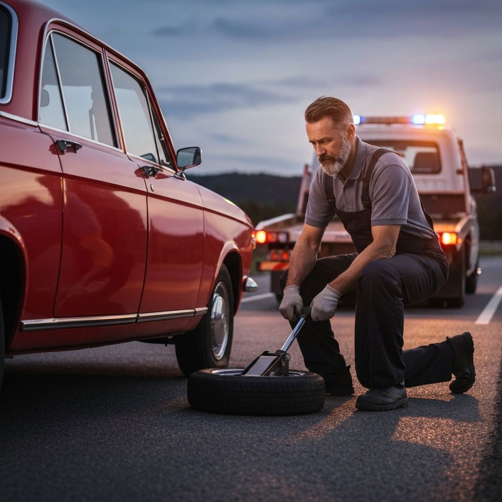 Flat tire roadside assistance